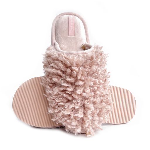 Женские комнатные тапочки Twins HS-Lux Lari закрытые, меховые, розовые