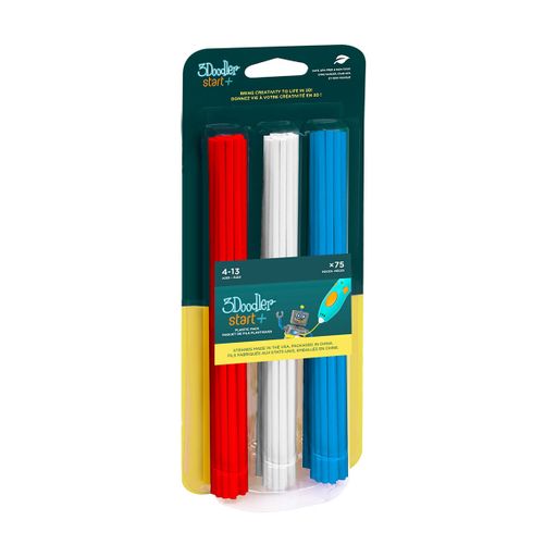 Набор стержней для 3D-ручки 3Doodler Start Микс,, 75 шт, красный, белый, синий, от 4 лет (3DS-ECO-MIX1-75)