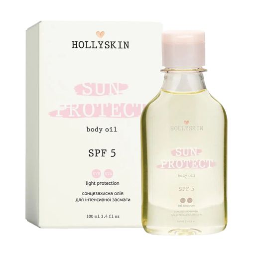 Солнцезащитное масло для интенсивного загара Hollyskin Sun Protect SPF 5, 100 мл