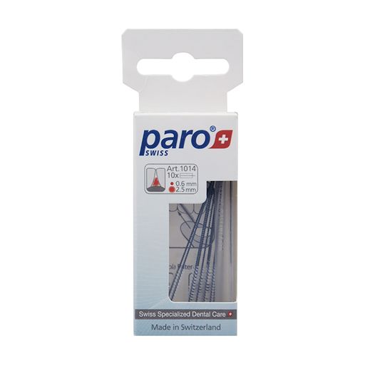 Длинные межзубные щетки Paro Swiss Isola Long xx-тонкие, синие, цилиндрические, 2.5 мм, 10 шт