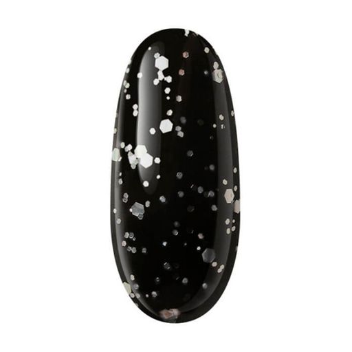 Уценка! Топ для гель-лака с фольгированными частичками PNB Art Top No Wipe, Silver Dots, 8 мл