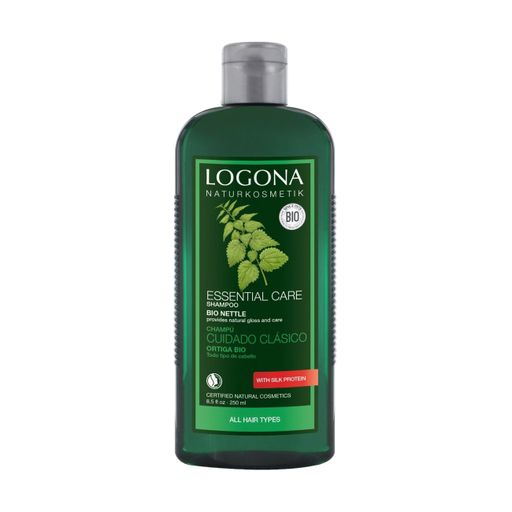 Шампунь Logona Hair Care Essential Care Shampoo Nettles для нормальных волос, для ежедневного использования, 250 мл