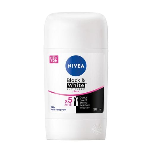 Антиперспирант-стик Nivea Black & White Invisible Clear 48H