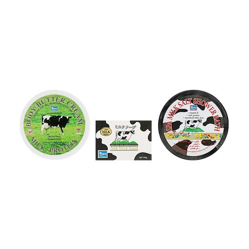 Набір для тіла Yoko Milk Products Set (мило, 90 г + скраб для тіла, 250 г + крем для тіла, 200 г)