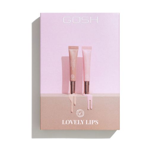 Набор для макияжа губ Gosh Lovely Lips (бальзам для губ, 002 Nougat, 8 мл + бальзам для губ, 003 Rose, 8 мл)