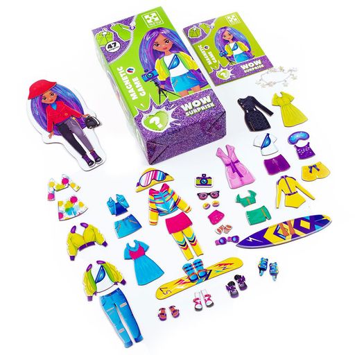 Магнитная игра-одевашка Vladi Toys WOW Surprise. Travel, на украинском языке, от 3 лет, 48 деталей (VT3210-15)