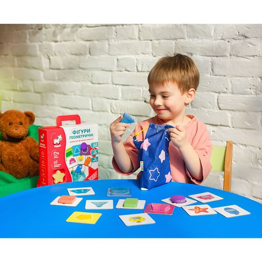 Деревянные фигурки в мешочке Vladi Toys Геометрические фигуры, на украинском языке, 20 деталей, от 2 лет (ZB2001-02)