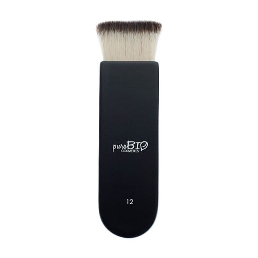 Кисть для хайлайтера и бронзера PuroBio Cosmetics Brush No12, синтетический ворс, 1 шт