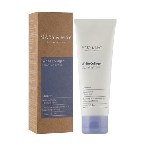 Пінка для вмивання Mary & May White Collagen Cleansing Foam з колагеном та ніацинамідом, 150 мл