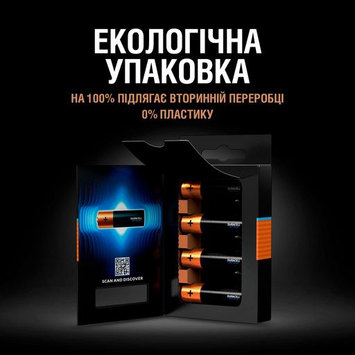 Алкалінові батарейки Duracell Optimum AA 1.5V LR6, 4 шт