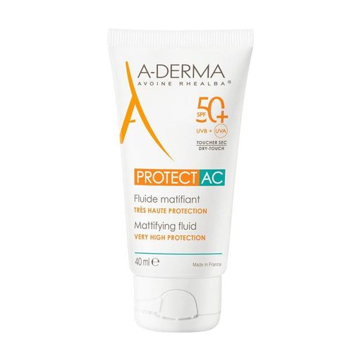 Матирующий солнцезащитный флюид для лица A-Derma Protect AC Mattifying Fluid SPF 50+, 40 мл