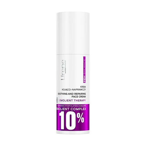 Заспокійливий та відновлювальний крем для обличчя Lirene PEH Balance 10% Emolient Complex Soothing & Reparing Cream з емолентами, 40 мл
