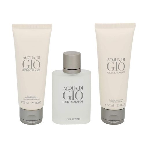 Парфюмированный набор мужской Giorgio Armani Acqua di Gio Pour Homme (гель для душа, 75 мл + бальзам после бритья, 75 мл + туалетная вода, 50 мл)