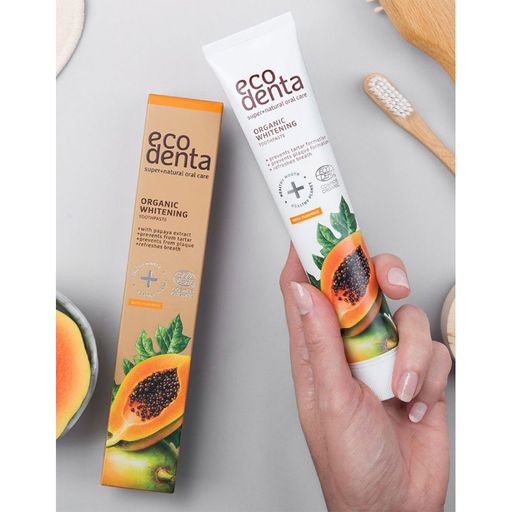 Отбеливающая зубная паста Ecodenta Papaya Whitening Toothpaste с папайей, 75 мл