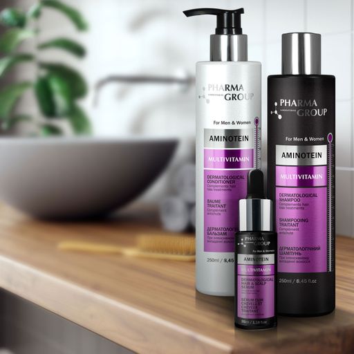Бальзам Pharma Group Aminotein + Multivitamin Anti-Hair Loss Complement Conditioner при интенсивном выпадении волос, 250 мл