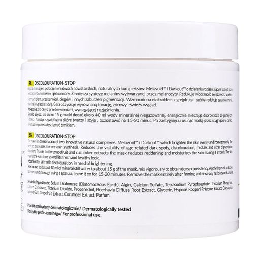 Освітлювальна маска для обличчя Apis Natural Cosmetics Professional Discolouration-Stop Brightening Algae Mask, 200 г