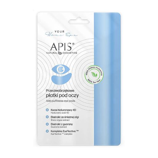 Патчи для кожи вокруг глаз Apis Natural Cosmetics Your Home Spa Anti-puffiness Eye Pads против отеков, 1 пара