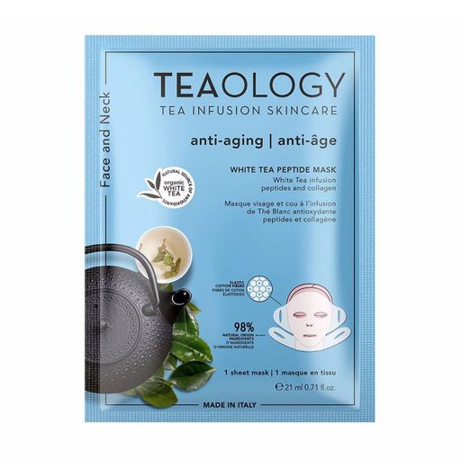 Тканинна маска для обличчя Teaology White Tea Peptide Face and Neck Mask, 21 мл