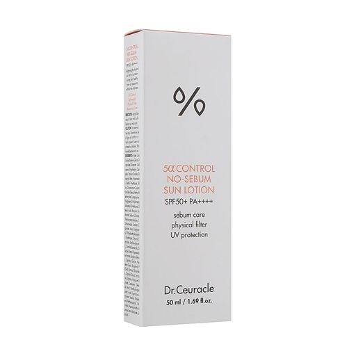 Матирующий солнцезащитный лосьон для лица Dr.Ceuracle 5a Control No-sebum Sun Lotion SPF50+ PA++++, 50 мл