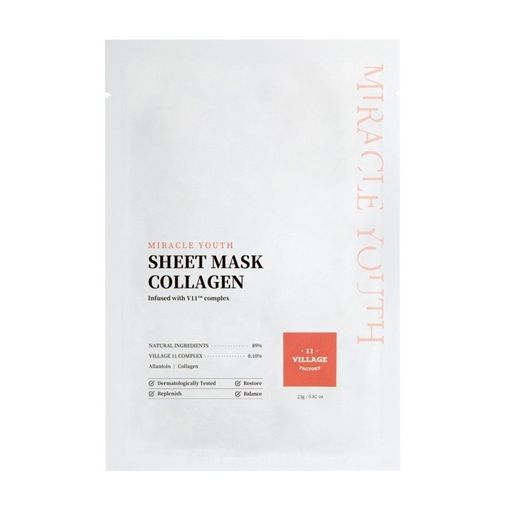 Тканевая маска для лица Village 11 Factory Miracle Youth Sheet Mask Collagen с коллагеном, 23 г