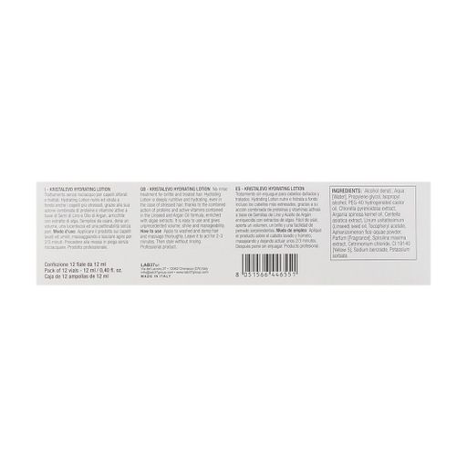 Увлажняющий лосьон для волос BBcos Kristal Evo Hydrating Lotion, 12*12 мл