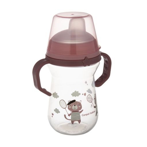 Кружка тренировочная Canpol Babies Bonjour Paris FirstCup с силиконовым носиком, розовая, от 6 месяцев, 250 мл (56/613_pin)