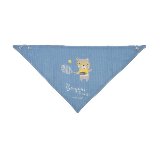 Слюнявчик Canpol Babies Bonjour Paris муслиновый, голубой, с рождения, 2 шт (26/900_blu)