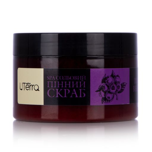 Сольовий пінний скраб для тіла UTerra Native Blueberry з олією льону, 250 мл