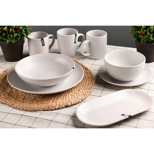 Тарелка десертная Ardesto Lucca керамическая, White, 19 см (AR2919WM)