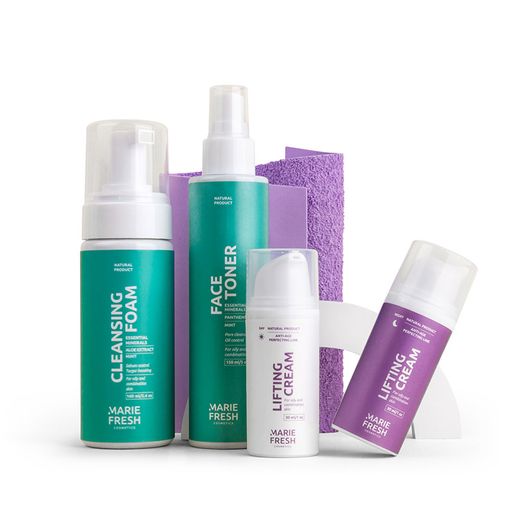 Набор Marie Fresh Cosmetics Лучшей маме, для зрелой, жирной и комбинированной кожи лица, 4 продукта