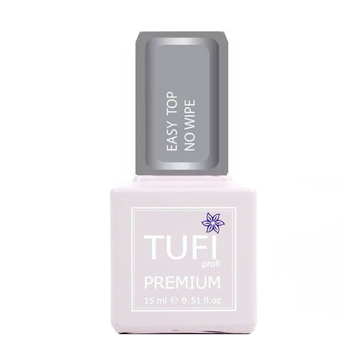Топ для гель-лака Tufi profi Premium Easy Top No Wipe Самовыравнивающийся, без липкого слоя, 15 мл