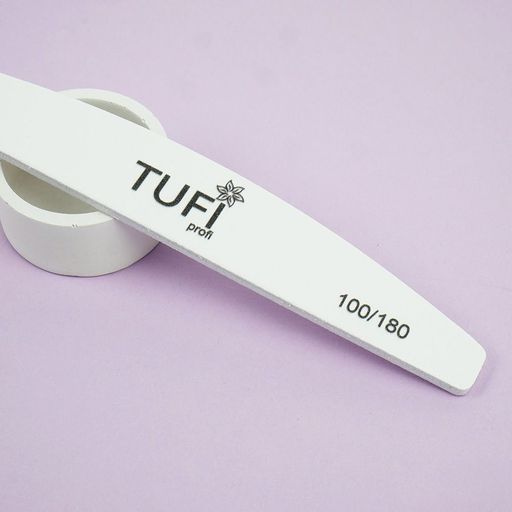 Пилка для ногтей Tufi profi Premium Полукруг 100/180 грит, белая, 1 шт (0231933)