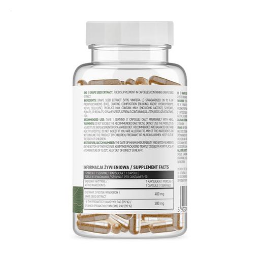 Екстракт виноградних кісточок OstroVit Grape Seed Extract 380 мг, 90 капсул