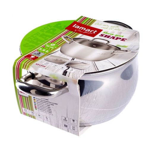 Кастрюля Lamart Shape со стеклянной крышкой, диаметр 20 см, 3.6 л (LT1160)