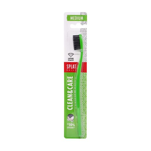 Зубна щітка SPLAT Daily Clean & Care середньої жорсткості, зелена, 1 шт