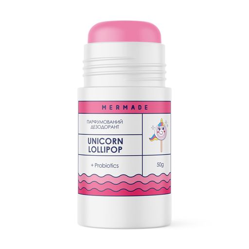 Парфумований дезодорант-стік з пробіотиком Mermade Unicorn Lolipop жіночий, 50 г