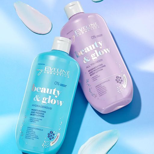 Зволожувальний зміцнювальний лосьйон для тіла Eveline Cosmetics Beauty & Glow Hydragenious!, 350 мл