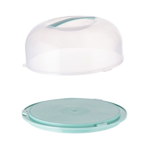 Тортовница Ardesto Tasty Baking с крышкой, пластиковая, голубой тифани, 28.4*11.5 см (AR2328TP)