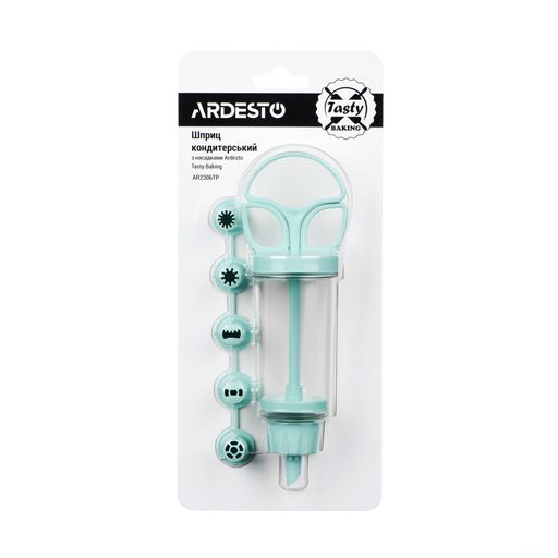 Кондитерский шприц с насадками Ardesto Tasty Baking пластиковый, голубой тиффани (AR2306TP)