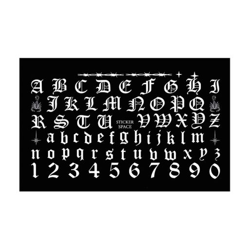 Наклейки для дизайна ногтей StickersSpace Gothic White Standart (89021)