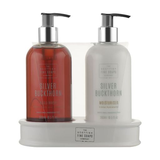 Набор по уходу за руками Scottish Fine Soaps Серебряная облепиха (увлажняющее средство, 300 мл + очищающее средство, 300 мл)