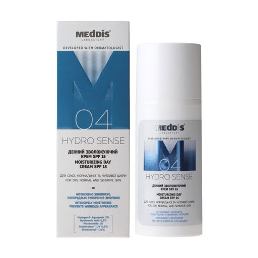 Дневной увлажняющий крем для лица Meddis Hydro Sense Moisturizing Day Cream SPF 15, 30 мл
