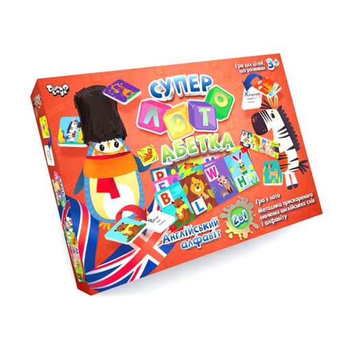 Настольная игра Danko Toys Супер лото Алфавит, на украинском и английском языках, от 3 лет (G-SR-01-01U)