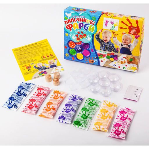 Пальчиковые краски Danko Toys Мое первое творчество, 7 цветов, от 3 лет (PK-01-02)