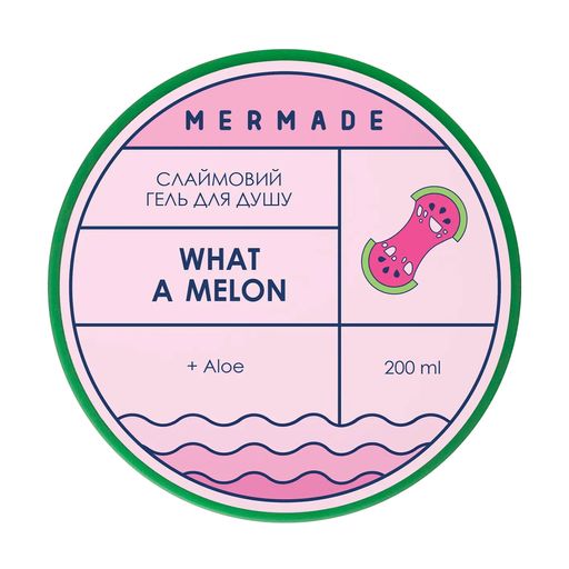 Слаймовий гель для душу Mermade What a Melon с алое, 200 мл