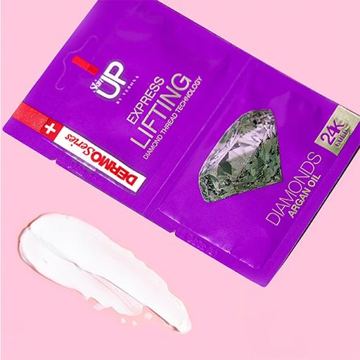 Ліфтингова експрес-маска для обличчя Verona Laboratories DermoSerier Skin Up Face Mask з 24-каратним золотом і діамантами, 2*5 мл