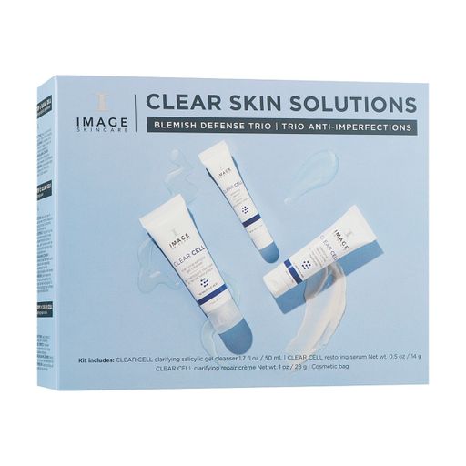 Набор для лица Image Skincare Clear Skin Solutions Trial Kit (гель для умывания, 50 мл + сыворотка, 14 г + крем-гель, 28 г + косметичка)