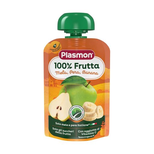 Детское фруктовое пюре Plasmon Фруктовый микс с витамином C, от 6 месяцев, 100 г