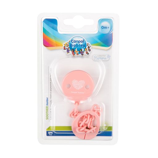 Ланцюжок для пустушки Canpol Babies Pastelove рожевий, від народження (10/890)