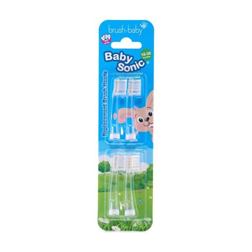 Насадки к детской электрической зубной щетке Brush-Baby BabySonic Replacement Brush Heads для 1.5-3 лет, 4 шт